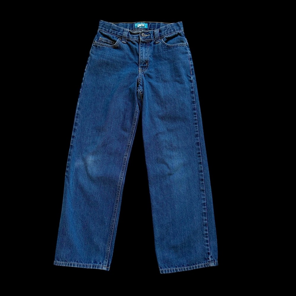 Y2K Old Navy Loose Fit Jeans Young Adult 14 Dark Wash Blue Denim Wide Leg 25x27